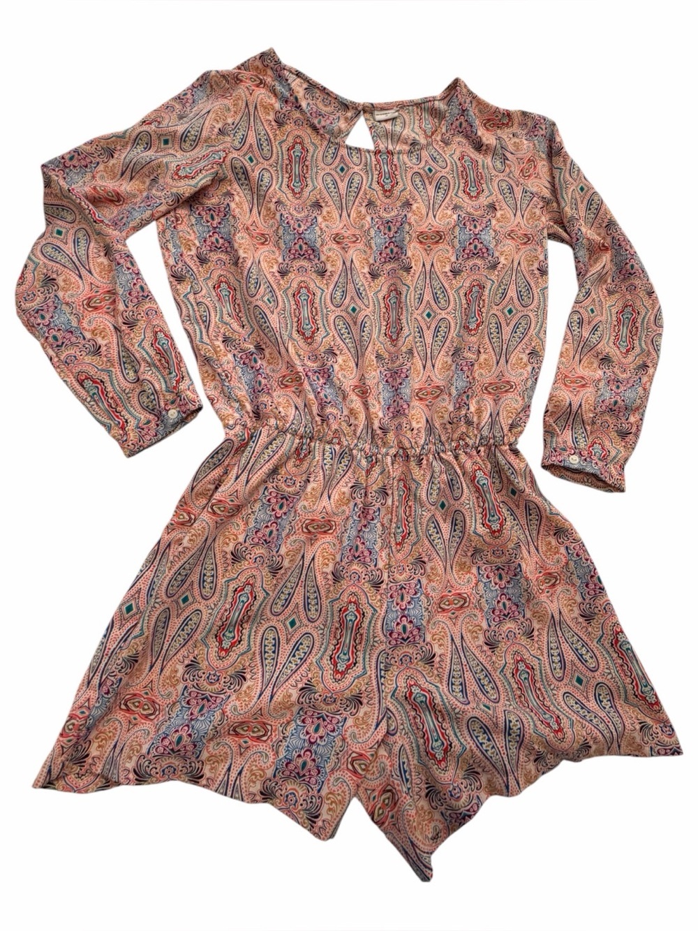 Jacqueline de Yong long-sleeve paisley romper,Size 36 EU-Size Small US